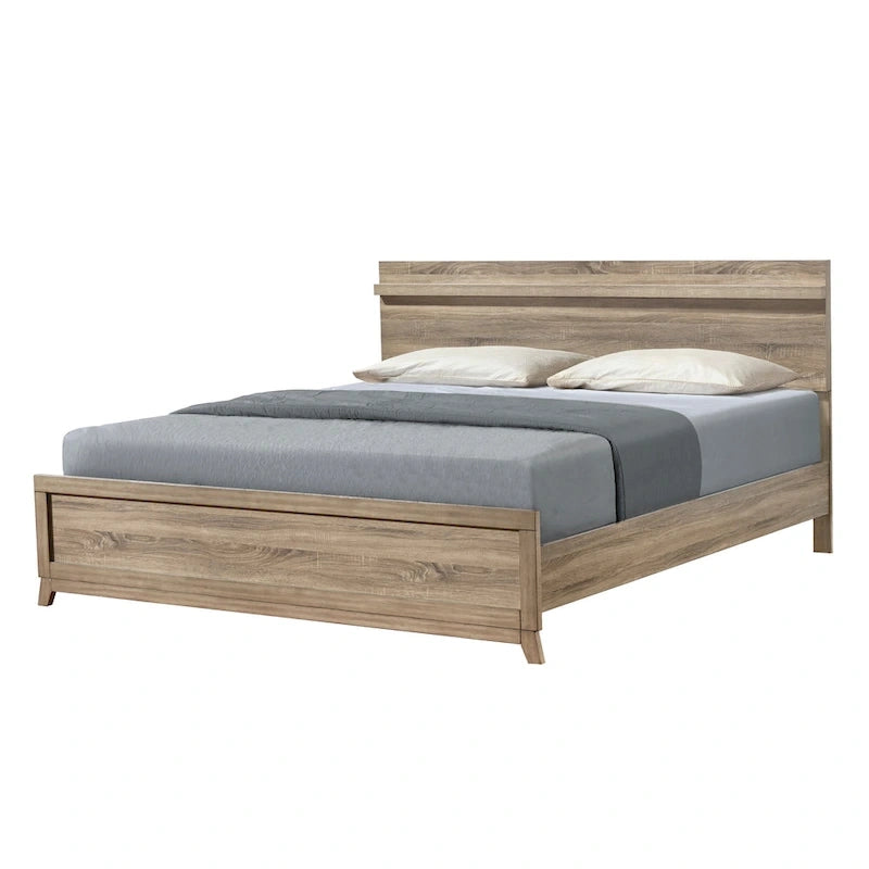Daemon 3 Piece Light Brown Panel Bedroom Set