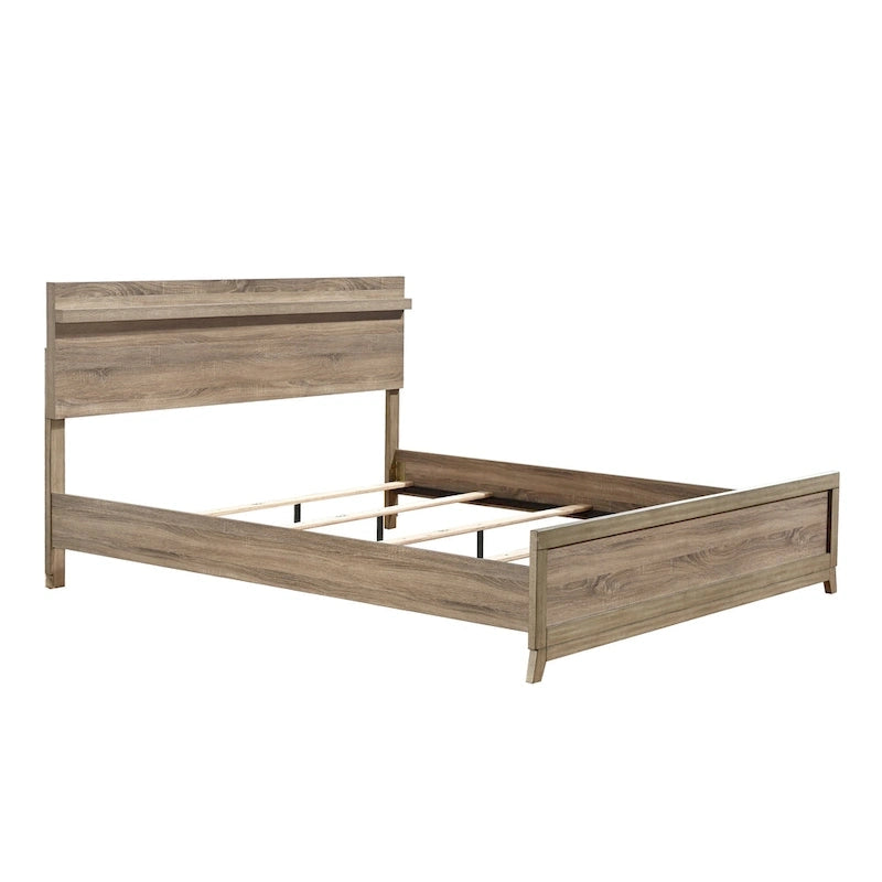 Daemon 3 Piece Light Brown Panel Bedroom Set