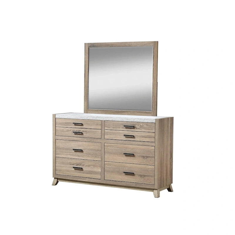Daemon 3 Piece Light Brown Panel Bedroom Set
