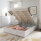 Queen Wood Platform Bed with Hydraulic Storage and 2 Drawers