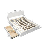 Queen Wood Platform Bed with Hydraulic Storage and 2 Drawers