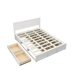 Queen Wood Platform Bed with Hydraulic Storage and 2 Drawers