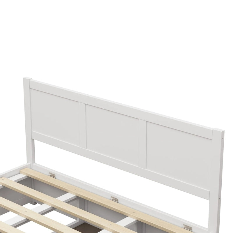 Queen Wood Platform Bed with Hydraulic Storage and 2 Drawers