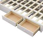 Queen Wood Platform Bed with Hydraulic Storage and 2 Drawers