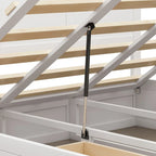 Queen Wood Platform Bed with Hydraulic Storage and 2 Drawers