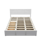 Queen Wood Platform Bed with Hydraulic Storage and 2 Drawers