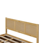 Queen Wood Platform Bed with Hydraulic Storage and 2 Drawers