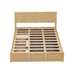 Queen Wood Platform Bed with Hydraulic Storage and 2 Drawers