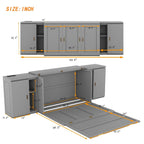 QW Full Size Murphy Bed with Shelves