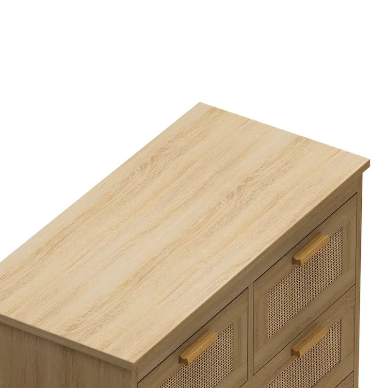 4 Drawers Rattan Cabinet, for Bedroom, Living Room, Hallways