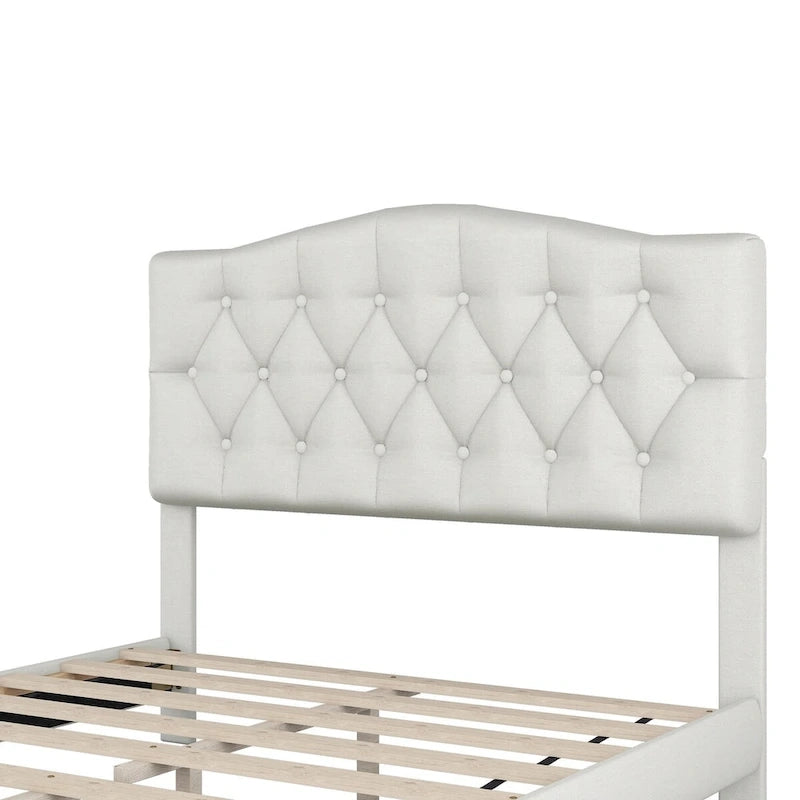 Lit plateforme rembourré avec tête de lit incurvée par Harper&Bright Designs