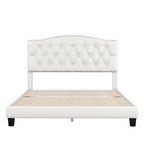 Lit plateforme rembourré avec tête de lit incurvée par Harper&Bright Designs