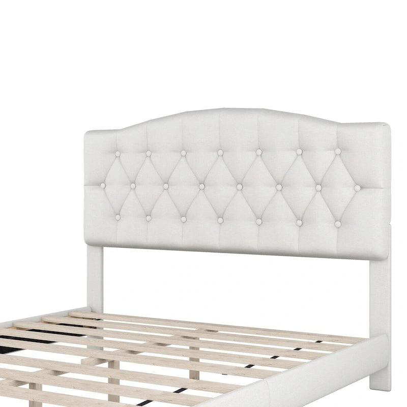 Lit plateforme rembourré avec tête de lit incurvée par Harper&Bright Designs
