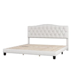 Lit plateforme rembourré avec tête de lit incurvée par Harper&Bright Designs