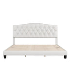 Lit plateforme rembourré avec tête de lit incurvée par Harper&Bright Designs