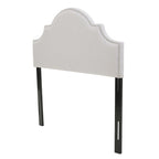 Light Grey Upholstered Headboard with Nailhead Trim - Full/Queen