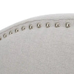 Light Grey Upholstered Headboard with Nailhead Trim - Full/Queen