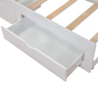 Canapé-lit extensible en bois, lit de repos avec lit gigogne et 2 tiroirs de rangement