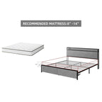 Lit King Size avec Cadre de Rangement et Tête de Lit Chargeur