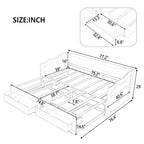 Lit de repos en bois avec lit gigogne et deux tiroirs de rangement