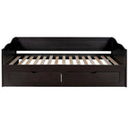 Lit de repos en bois avec lit gigogne et deux tiroirs de rangement