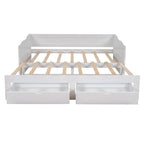 Lit de repos en bois avec lit gigogne et deux tiroirs de rangement