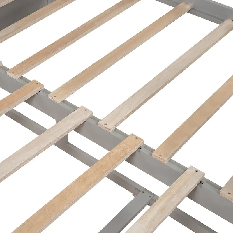 Lit de repos en bois avec lit gigogne et deux tiroirs de rangement