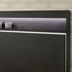 Ensemble Lit, Table de Chevet et Commode 3 Pièces Kastela Contemporain Gris de Furniture of America avec LED et Ports USB