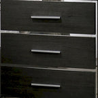 Ensemble Lit, Table de Chevet et Commode 3 Pièces Kastela Contemporain Gris de Furniture of America avec LED et Ports USB