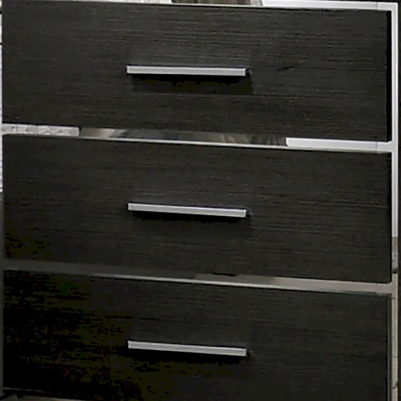 Ensemble Lit, Table de Chevet et Commode 3 Pièces Kastela Contemporain Gris de Furniture of America avec LED et Ports USB