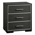 Ensemble Lit, Table de Chevet et Commode 3 Pièces Kastela Contemporain Gris de Furniture of America avec LED et Ports USB