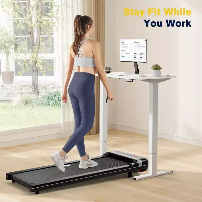 Tapis de marche Redliro avec inclinaison, tapis de course sous le bureau, ajustement d'inclinaison en 1 étape, tapis de course pour la maison ou le bureau, portable pour la marche et le jogging