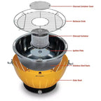 Grill portatif au charbon de bois Lippert Odyssey avec sac de transport et glacière, barbecue de table sans fumée pour utilisation intérieure et extérieure