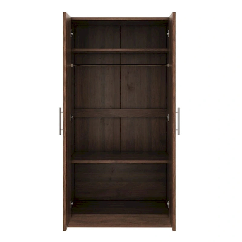 Wooden Wardrobe Armoire with 3 Storage Shelves by Harper&Bright Designs