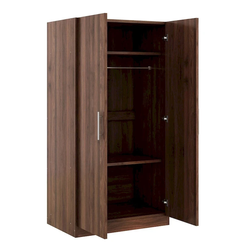 Wooden Wardrobe Armoire with 3 Storage Shelves by Harper&Bright Designs