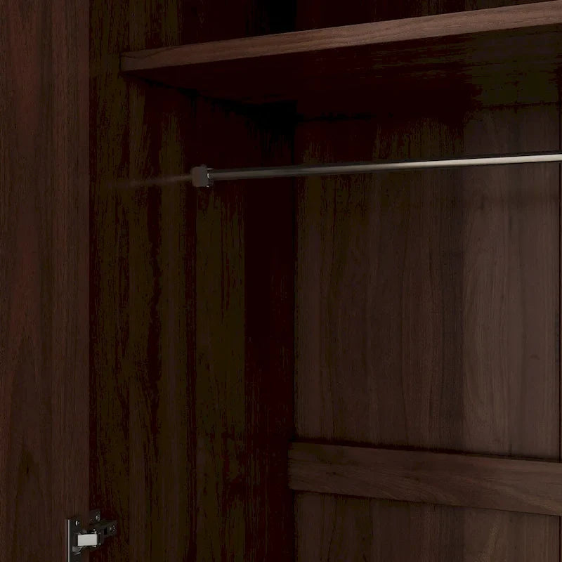 Wooden Wardrobe Armoire with 3 Storage Shelves by Harper&Bright Designs
