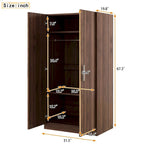 Wooden Wardrobe Armoire with 3 Storage Shelves by Harper&Bright Designs