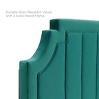 Performance Velvet Queen Platform Bed with Tufted Headboard - Gold Legs