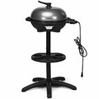 Barbecue électrique Costway 1350W antiadhésif 4 réglages de température jardin extérieur camping Rouge/Noir