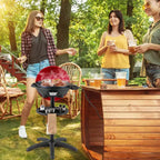 Barbecue électrique Costway 1350W antiadhésif 4 réglages de température jardin extérieur camping Rouge/Noir