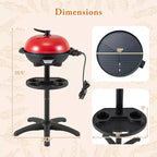 Barbecue électrique Costway 1350W antiadhésif 4 réglages de température jardin extérieur camping Rouge/Noir