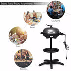 Barbecue électrique Costway 1350W antiadhésif 4 réglages de température jardin extérieur camping Rouge/Noir