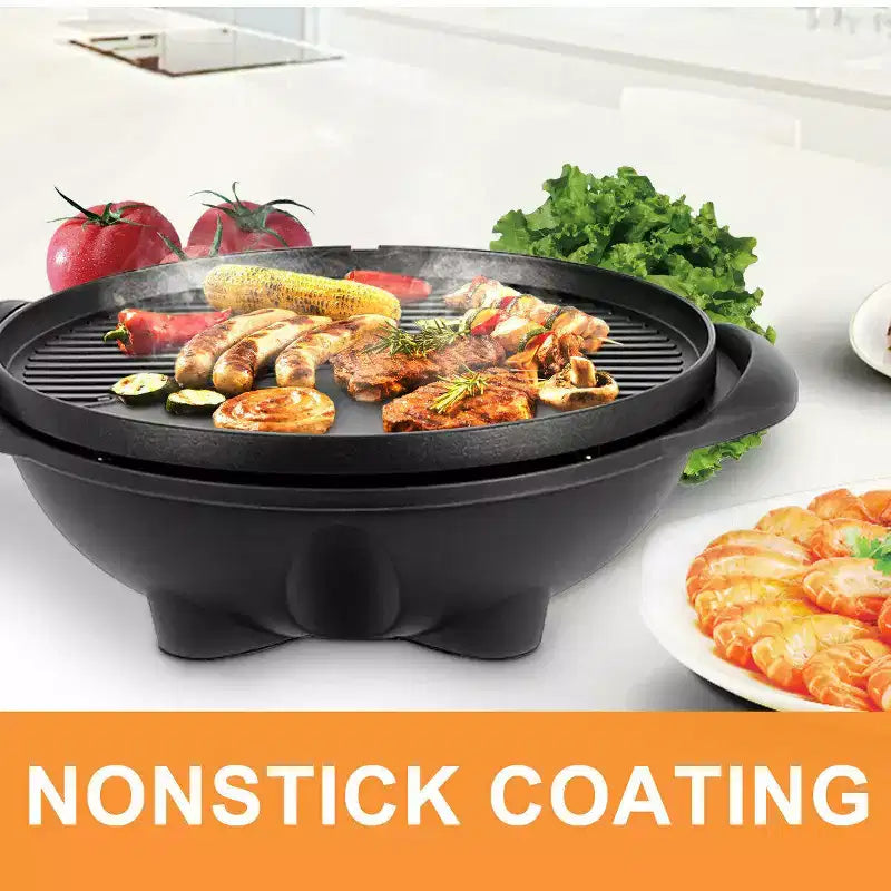 Barbecue électrique Costway 1350W antiadhésif 4 réglages de température jardin extérieur camping Rouge/Noir