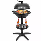 Costway Electric BBQ Grill 1350W Non-stick 4 Temperature Setting Outdoor Garden Camping Red/Black