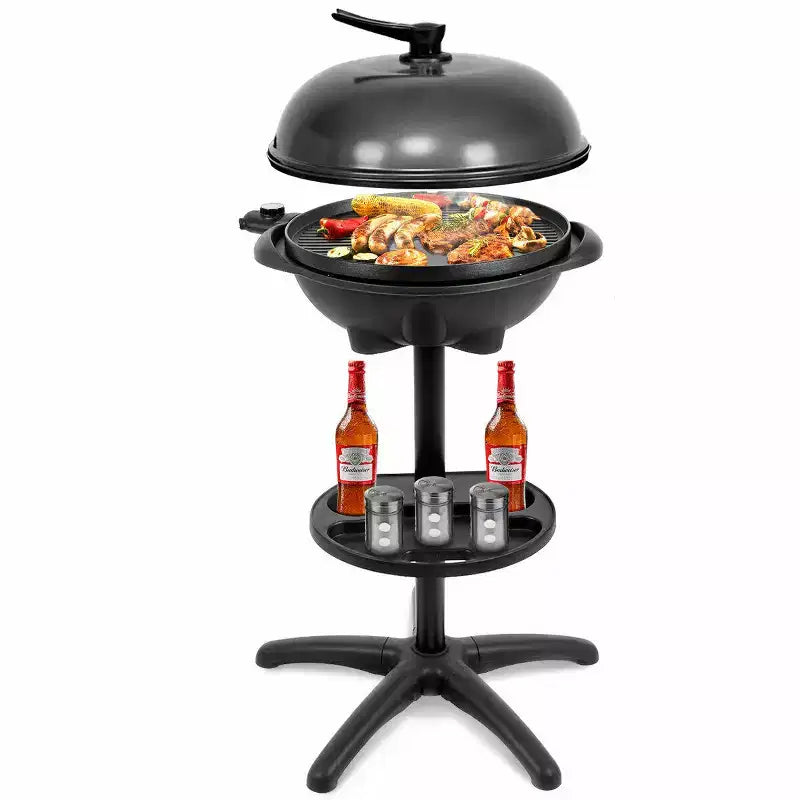 Costway Electric BBQ Grill 1350W Non-stick 4 Temperature Setting Outdoor Garden Camping Red/Black