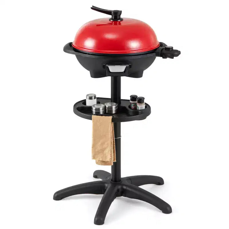 Barbecue électrique Costway 1350W antiadhésif 4 réglages de température jardin extérieur camping Rouge/Noir