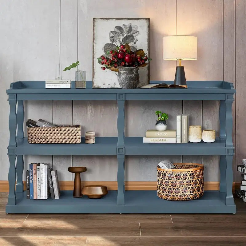 3-Tier Console Table with Roman Column Legs - 60 Inch
