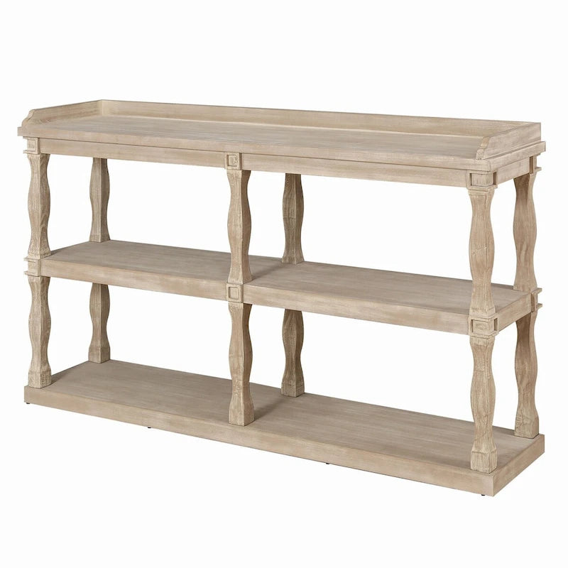 3-Tier Console Table with Roman Column Legs - 60 Inch