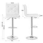 Javlergo Lot de 2 tabourets de bar réglables pivotants en cuir synthétique avec dossier et repose-pieds