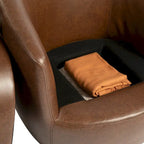 Upholstered Swivel Barrel Armchair with Storage Modern Living Room Side Chair for Bedroom, Office, Reading Spaces- PU